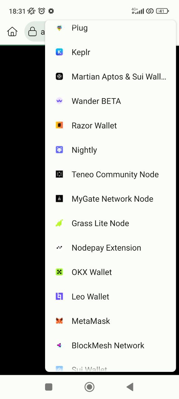 Contoh ekstensi Kiwi Browser